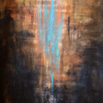 Caduta cosmica, 2025, acrilico su tela, 80x120