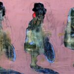 Bimba con bici tecnica mista su tela i 91x165 tecni